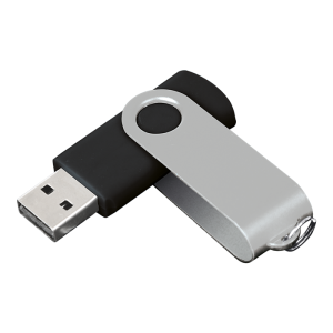 BE0079 - 16GB Black/Silver Swivel USB