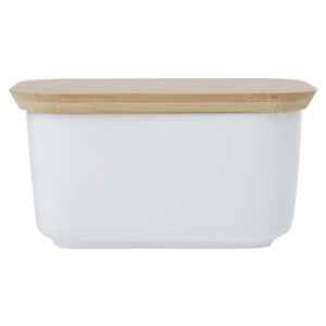 White Basics Butter Dish With Bamboo Lid