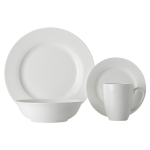 White Basics Soho Rim Dinner Set 16 Piece
