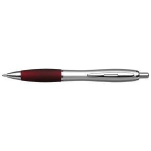 Silver Barrel Curved Design Ballpoint Pen