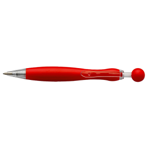 Curved Ballpoint Pen with Ball Plunge Mechanism