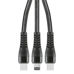 1.2m 3-In-1 Charger Cable Allum alloy and Braiding