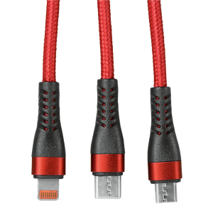 1.2m 3-In-1 Charger Cable Allum alloy and Braiding