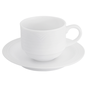 Arctic White Stackable Espresso Cup and Saucer 100ml