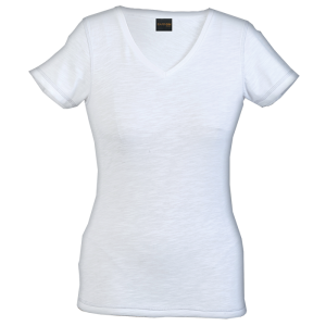 Slub V Neck T-Shirt Ladies